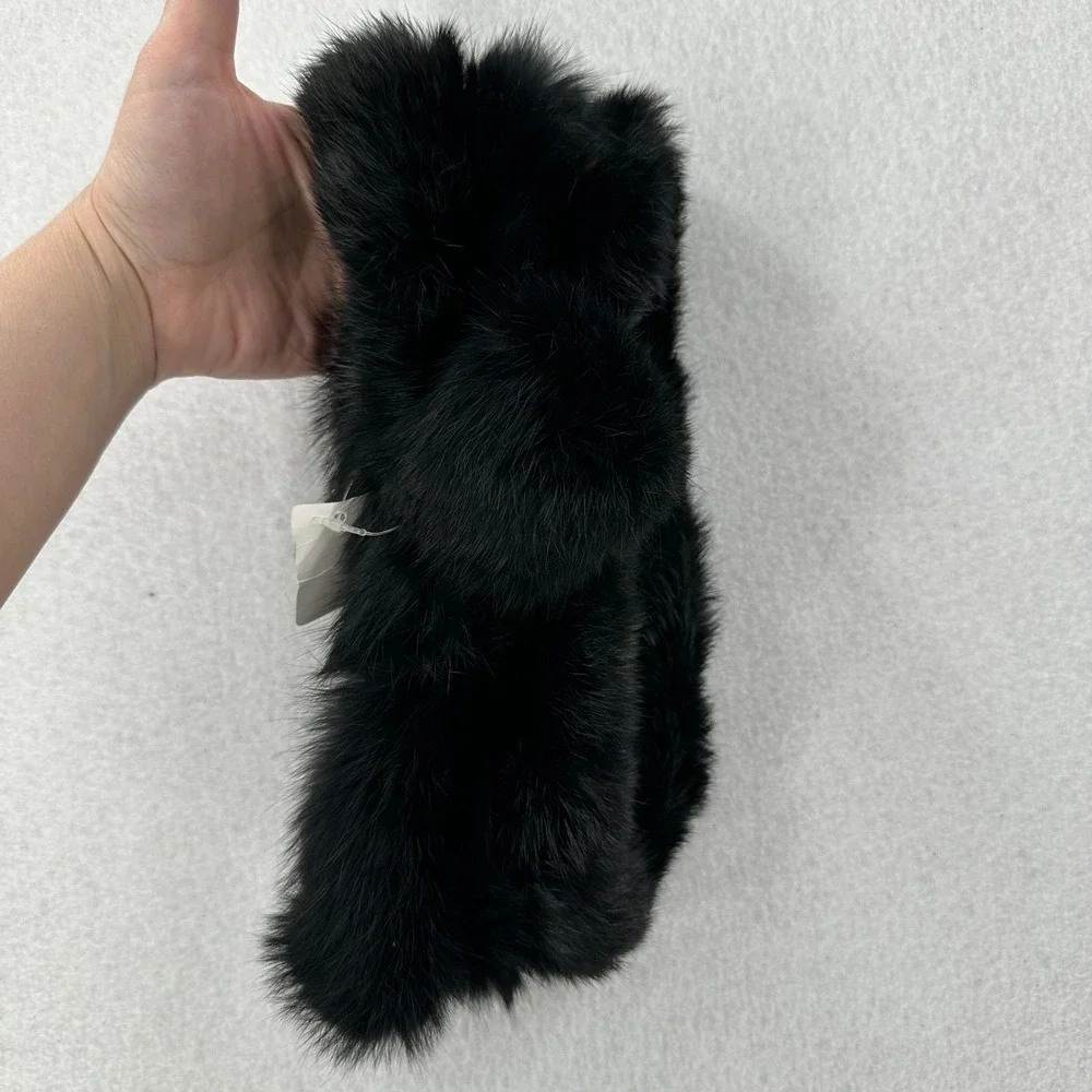 VTG‎ 1960s Adjustable Fur Collar Scarf Black One Size Beautiful Soft Old Money